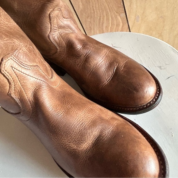 Old West Women's Riding Boot Round Toe Womans Brown  Lb1624 sz 6.5 - Picture 9 of 14